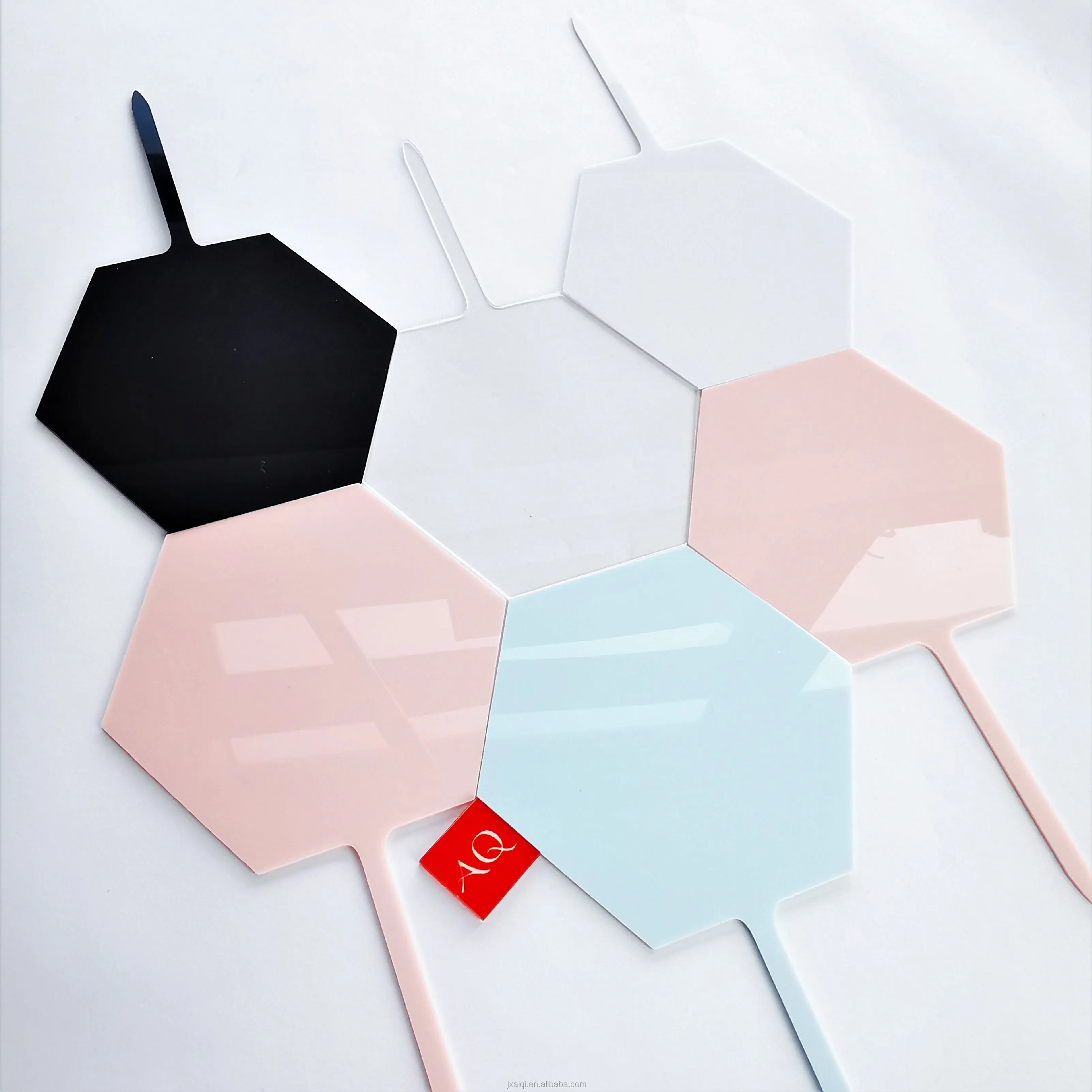 
Customized Products Color Clear White Circle Hexagon Square Acrylic Cake Topper 