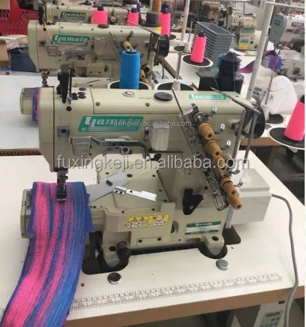 Yamato VG2700-8F 3 Needle 5 Thread Cylinder Bed Interlock Stitch Machine for General Seaming Hemming with Active Thread Control