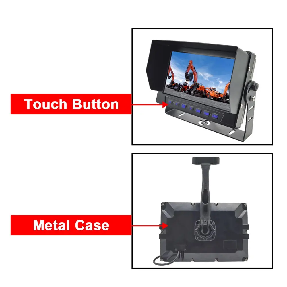 7 дюймов TFT LCD автомобильный монитор 24 Вт водостойкый LED IP68 AHD 1080P 720 вилочного погрузчика: Морская Лодка Monitores