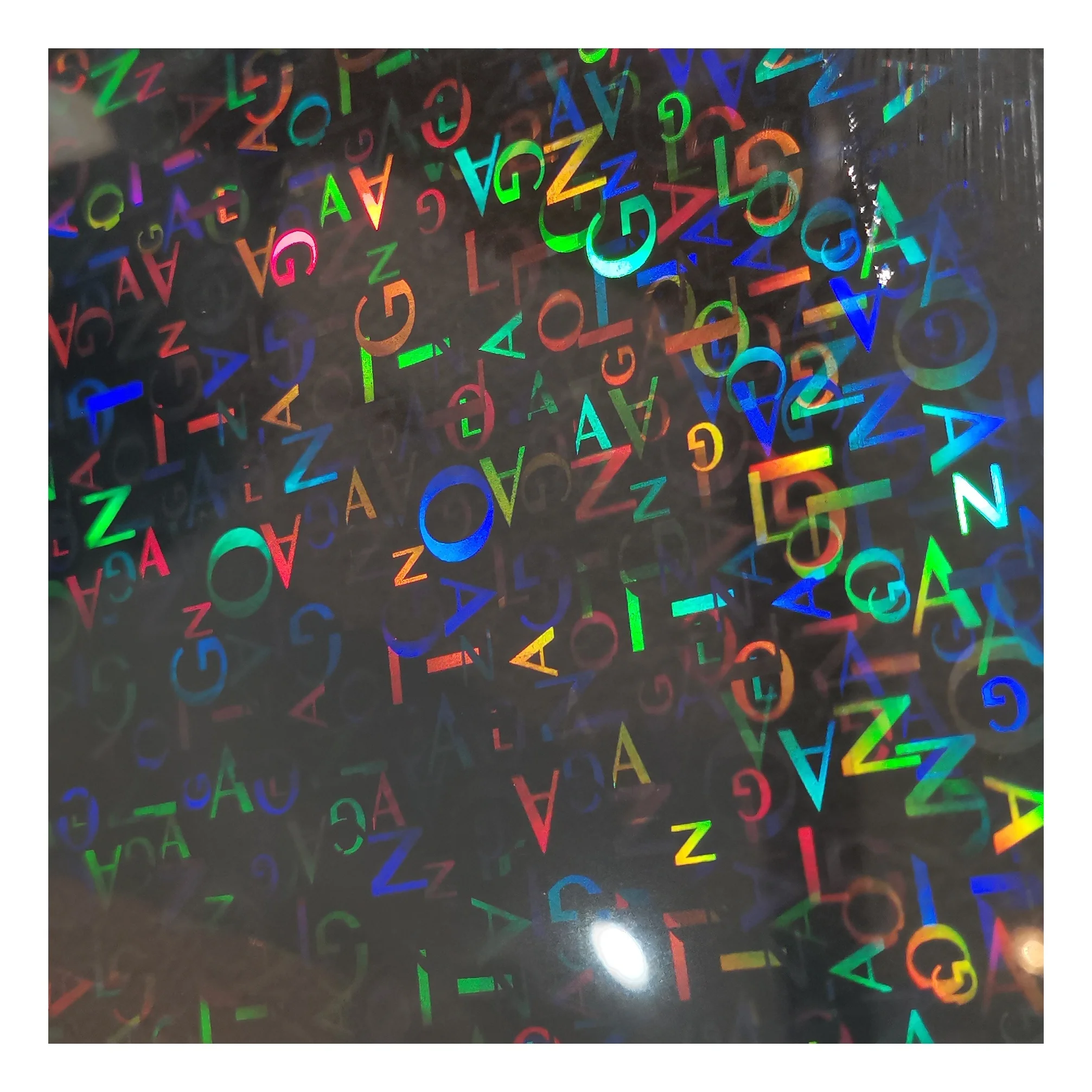 Letter printed metal embossed holographic film Best selling holographic film vinyl heat transfer foil for fabrics full hot stamp
