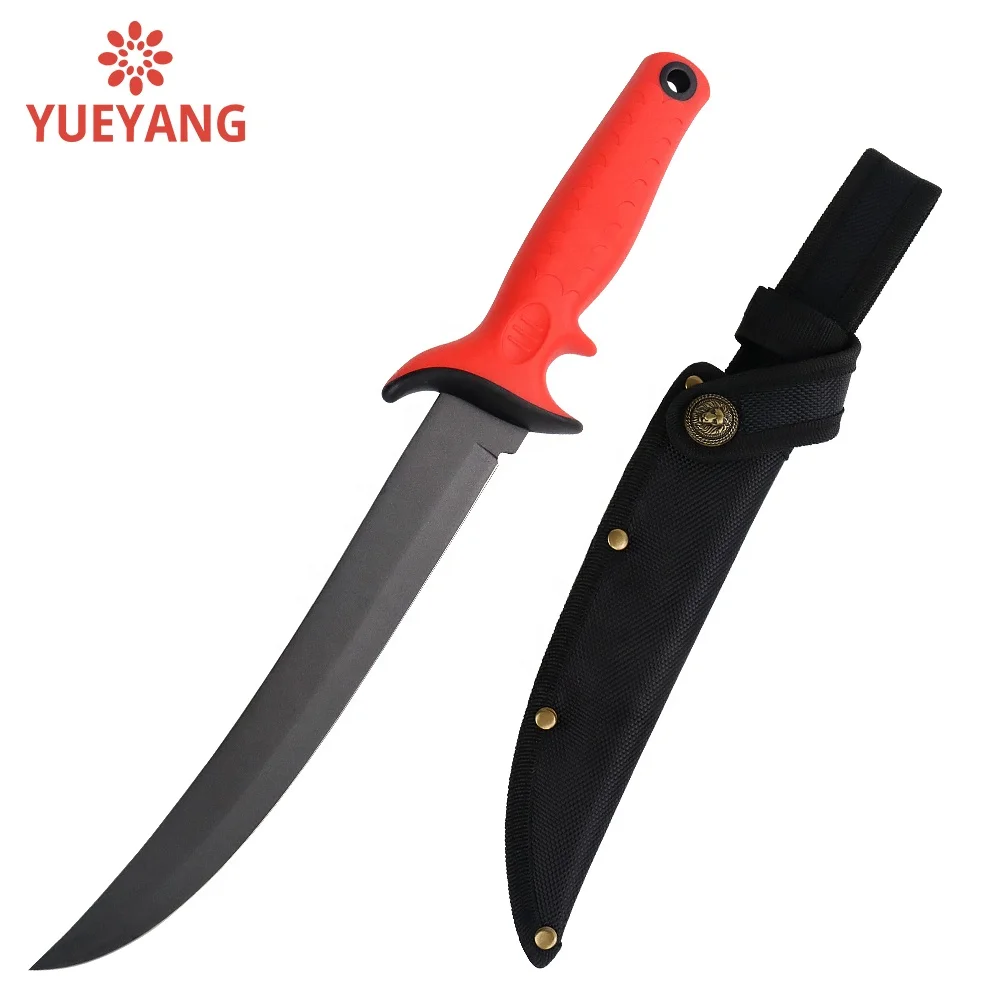 YUEYANG новый дизайн Красный Рыболовный нож из нержавеющей стали 7/9 дюймов для филе рыбы рыболовный с ручкой PP