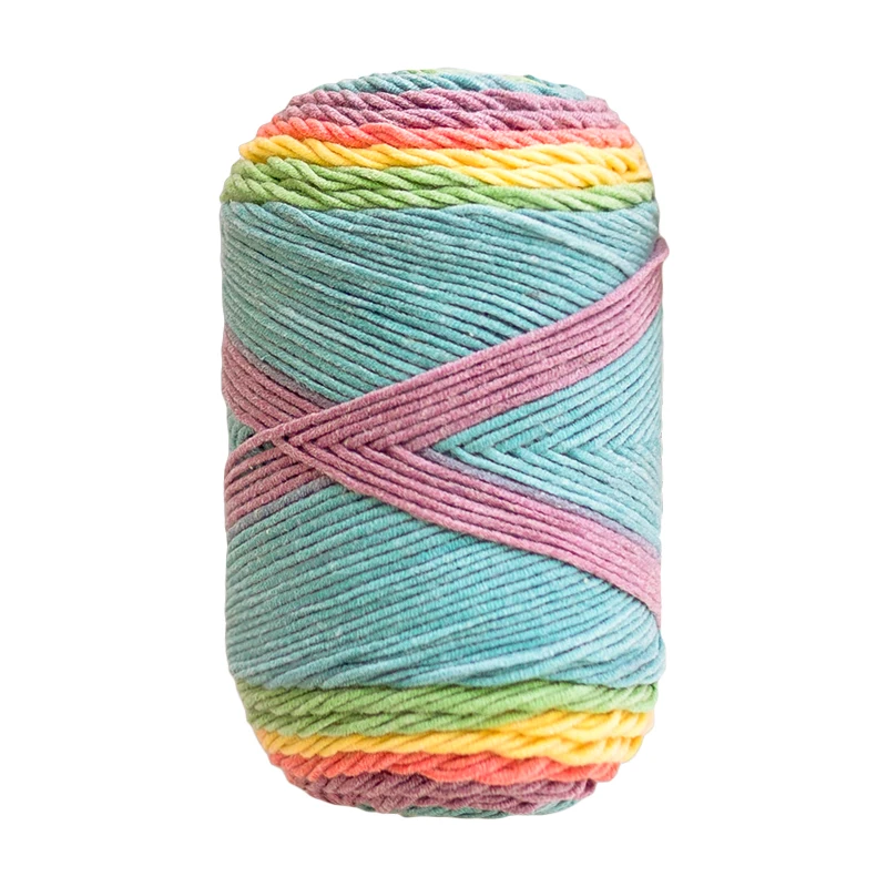 YarnCrafts hot sale rainbow cotton and acrylic blend color crochet cake yarn ball