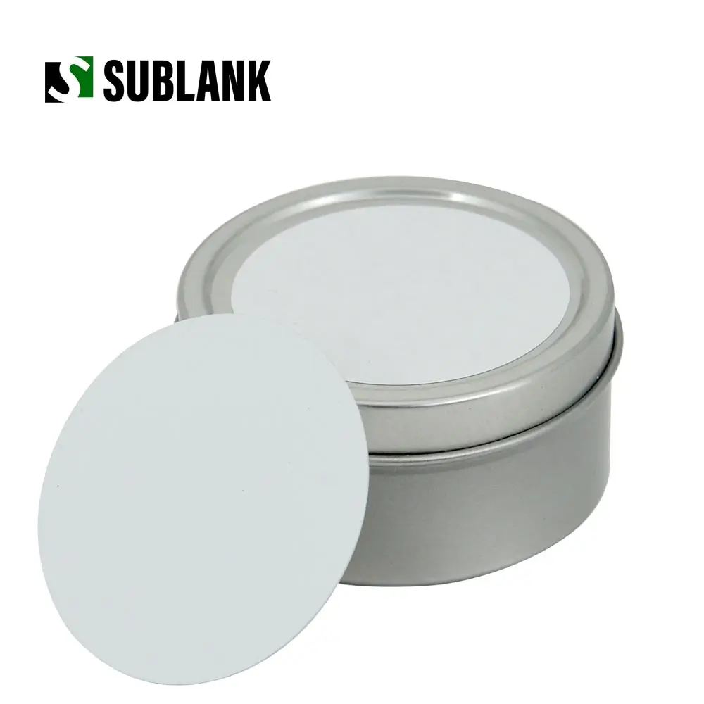 Sublimation Metal round Candle Jar Aluminum sheet unscented soy wax Custom Heat transfer Blank Lighter Logo  candle holder