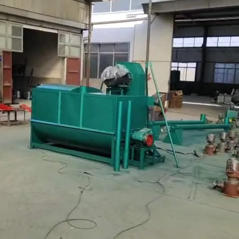 screw horizontal mixer combine hammer mill for blending powder animal feed horizontal ribbon blender mushroom soil mixer