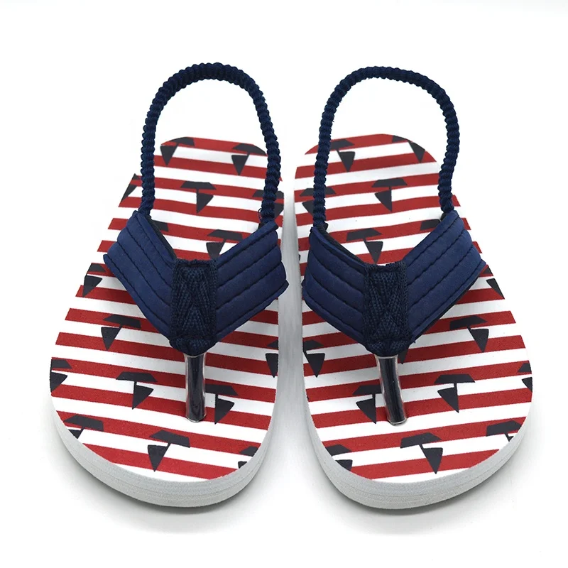 EVA material Summer Colorful Printing Kids Slippers Flip Flops