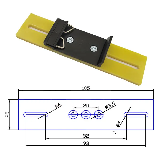 Universal Din Rail Kit,Din Rail Plates With Slots for Adjustable 35mm Rail Fixed Installation C45 Bracket