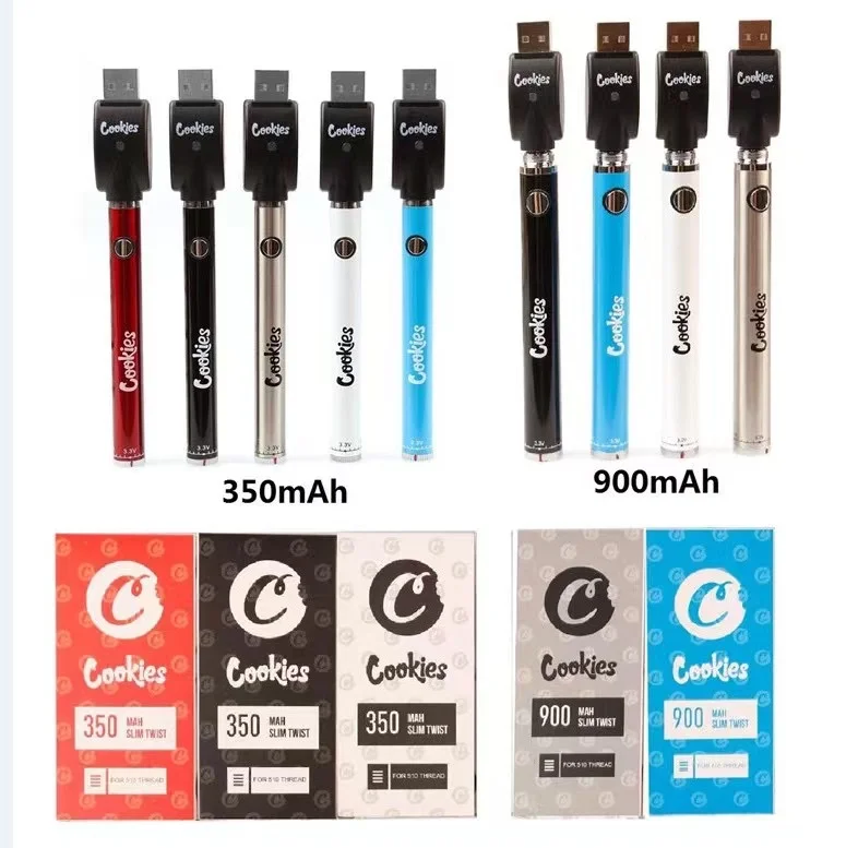 Cookies 350mAh colourful  silm twist 510  thraed cbd Battery