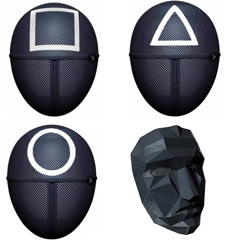 Squid Game Costume Mask New Cosplay Mask Halloween Squid Game Party Toy Korean TV Jumpsuit