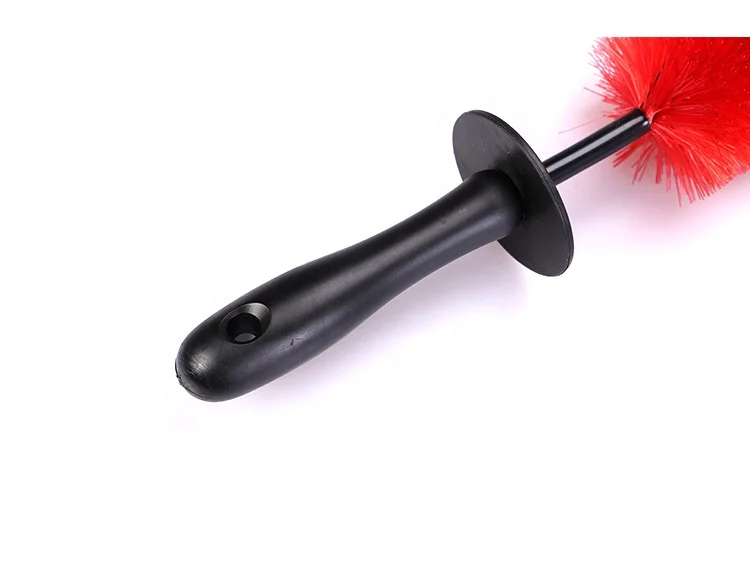 38cm length Red and black small car wheel rim and engine brush tire wash brush car detailing brush