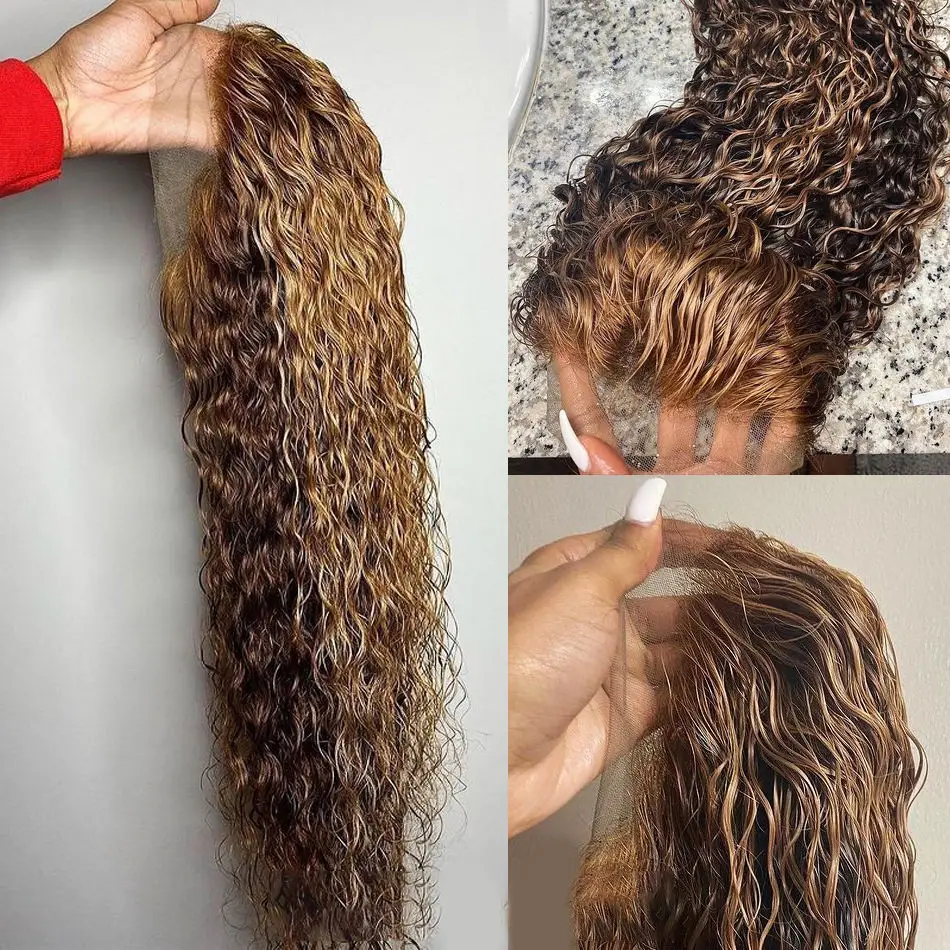 Hot Sale Highlight Color Wholesale Raw Hair Wigs HD Lace Front Wigs Human Hair Vendor,13x4 13x6 HD Lace Frontal Wig Human Hair