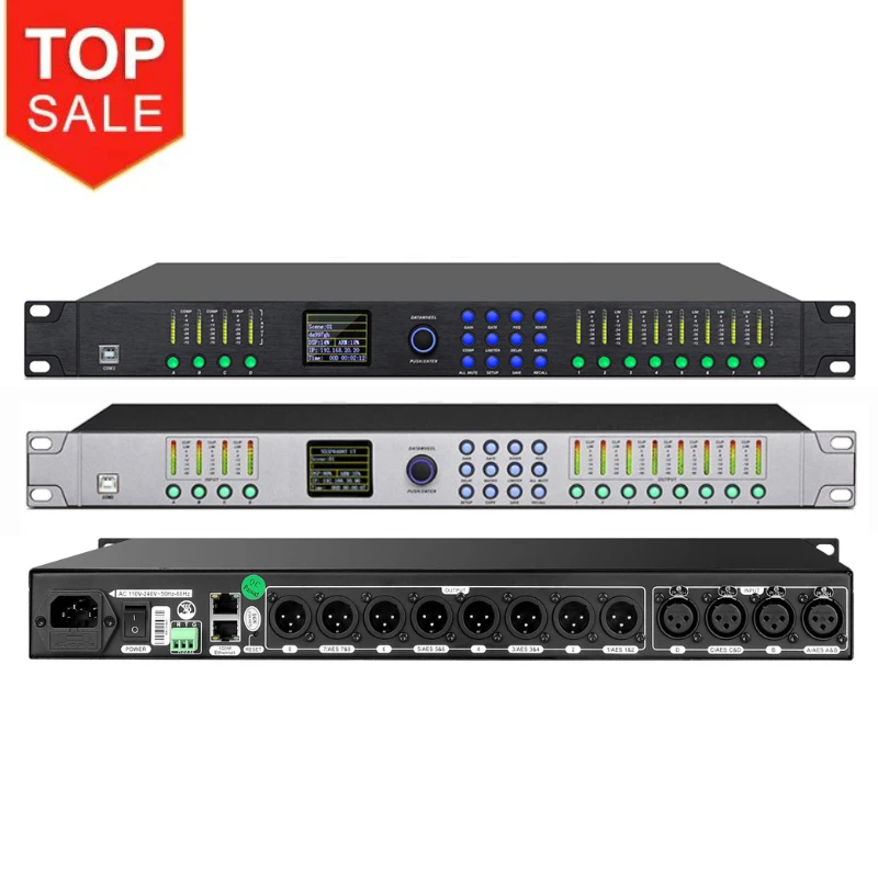 Professional Digital Audio Processor Audio Sound Processor 4 In 8 Out Audio Processor Dsp FIR Audio Equipment Effects