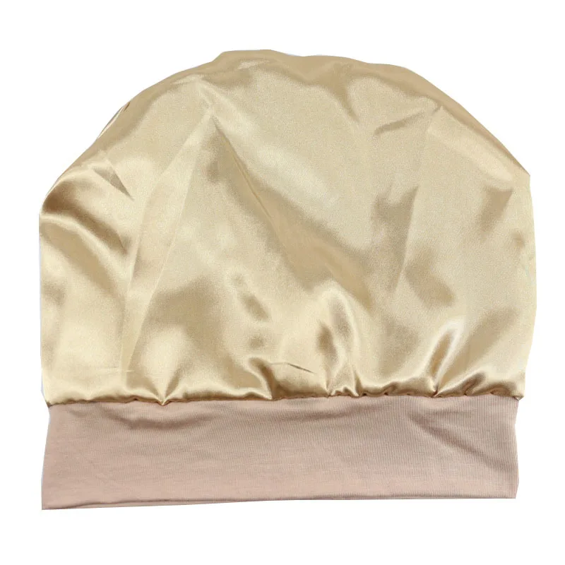 Custom Logo Sleep Cap Stay On Slouchy Women Silk Satin Inside Lined Hat Beanie With Satin Lining Inside