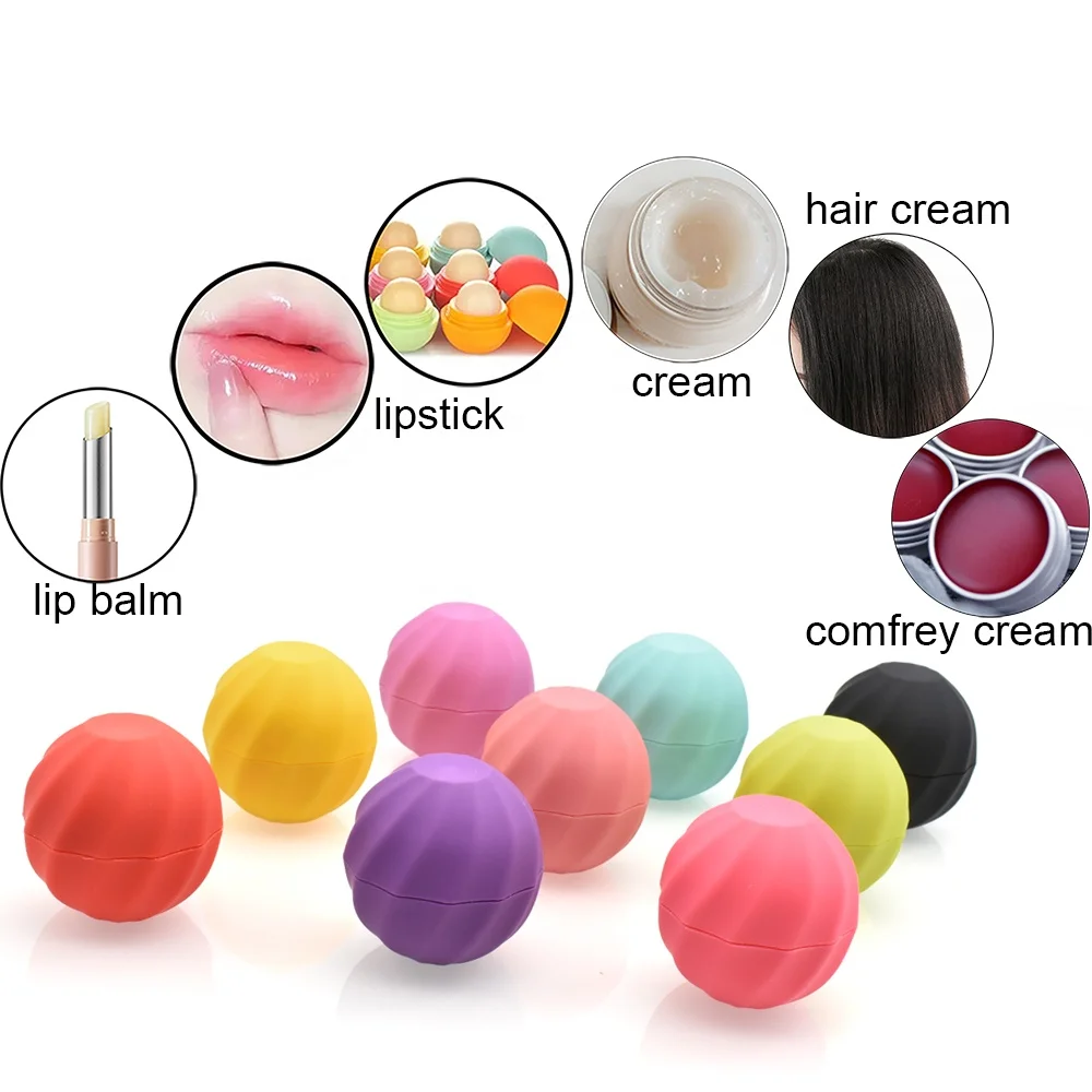 Wholesale mini cosmetic plastic jar 7g round ball ABS lipstick packaging container for comfrey cream in stock