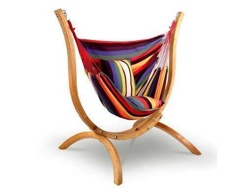 Wooden Hammock Chair Stand With Hanging Chair Up To 150KGS