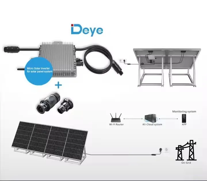 EU Stock Deye SUN-M60G4-EU-Q0 600W 800W 1000W Microinverter MPPT IP67 On Grid Solar Micro Inverter with WiFi Module