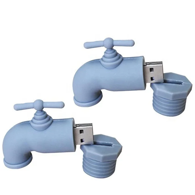 Акции пользовательские формы 3d водопроводной воды usb-флэшки, оптовая продажа ПВХ воду водопроводного крана флэш-накопитель usb драйвер 2 ГБ/4 ГБ/8 ГБ/16 ГБ/32 ГБ, USB 2,0