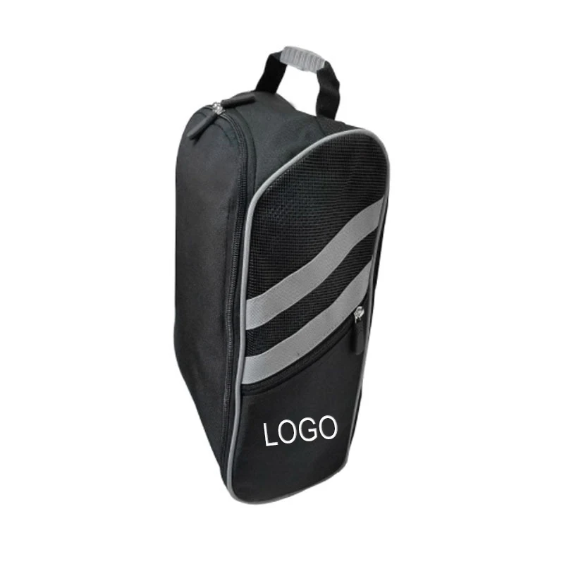Cheap Promotional Sport Polyester PU Canvas Soccer Basketball Golf Gym Outdoor With Zipper Closure Shoe Bag