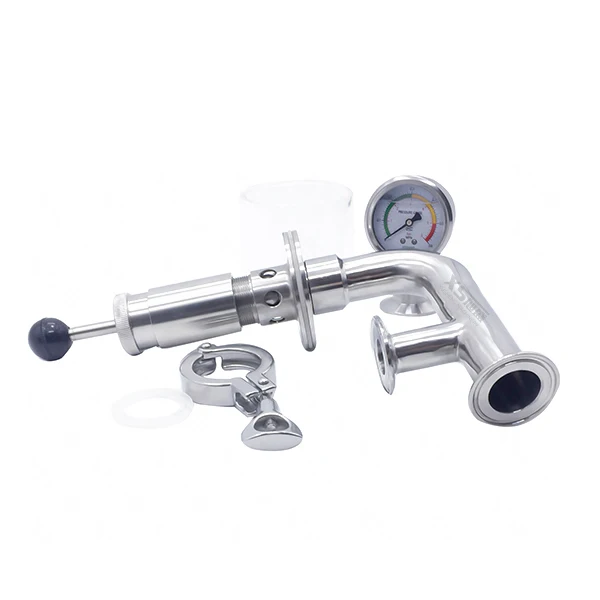 Stainless Steel SS304 Manual Control Safety Exhaust Valve Pressure Gauge for Beer Fermentation Tank