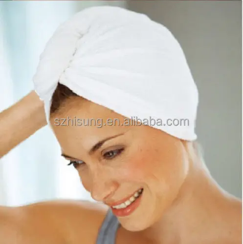 100% Cotton Eucerin Terry Cloth Hair Turban Towel  With Customized Logo