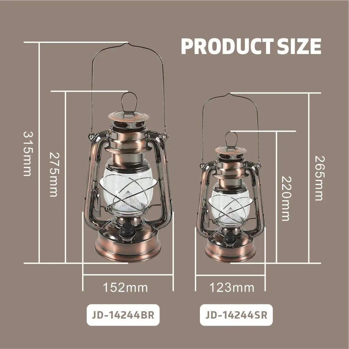 Hot Sale Black Decorative Retro Kerosene Lamp Antique Lantern Vintage LED Outdoor Tent Light Kerosene Camping Light