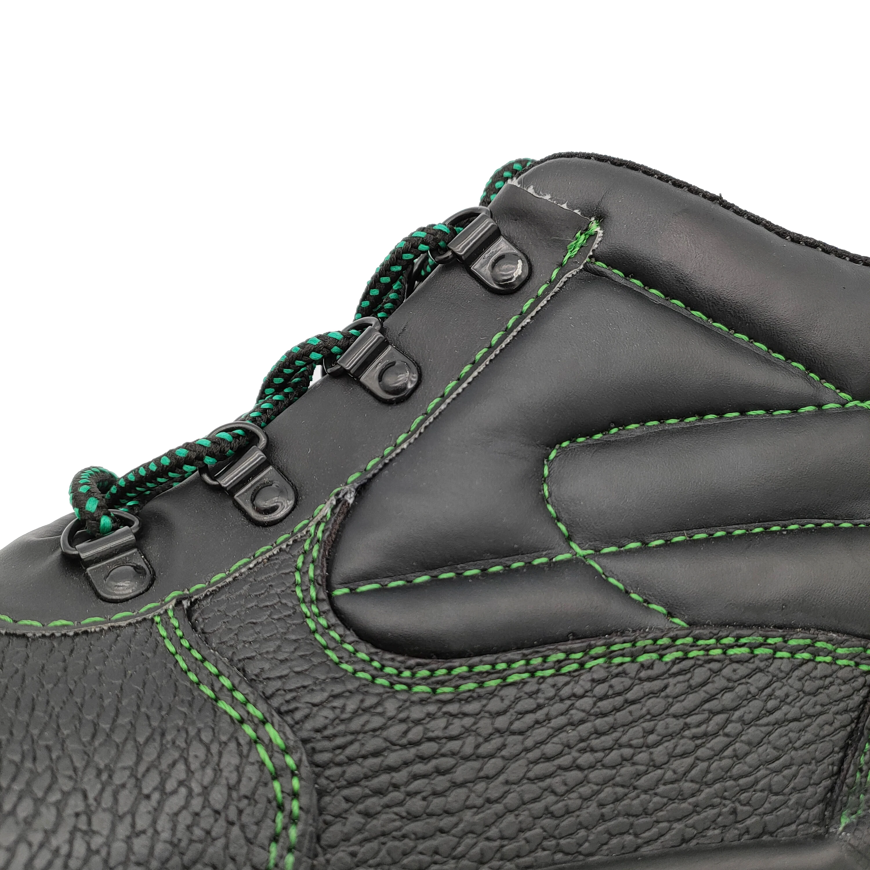 Middle cut safety construction shoes trendy black safety shoes