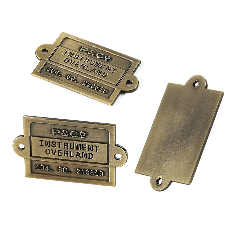 Аксессуары для одежды Литые металлические этикетки с логотипом под заказ античные медные джинсовой купальники