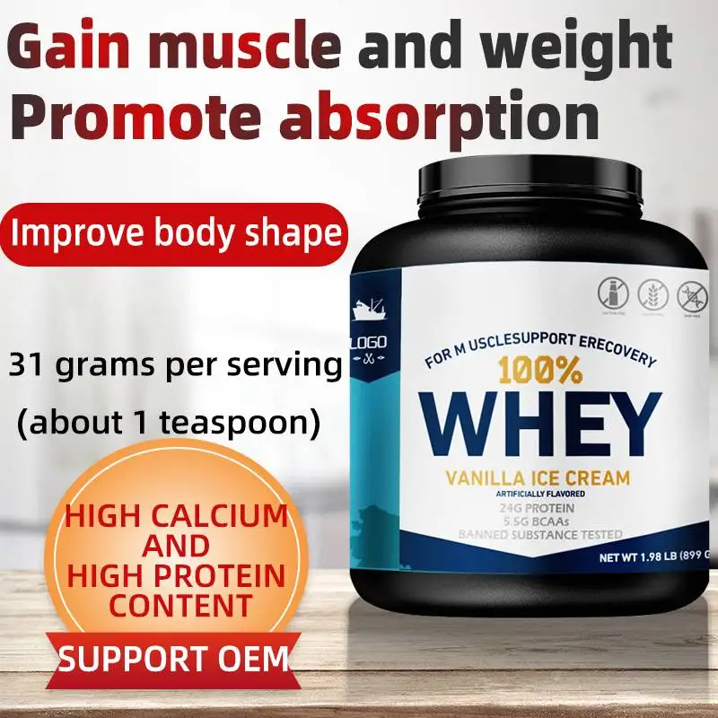 Oem Vanilla Ice Cream flavored High protein Exercise Weight Gain Muscle Supplement Powder