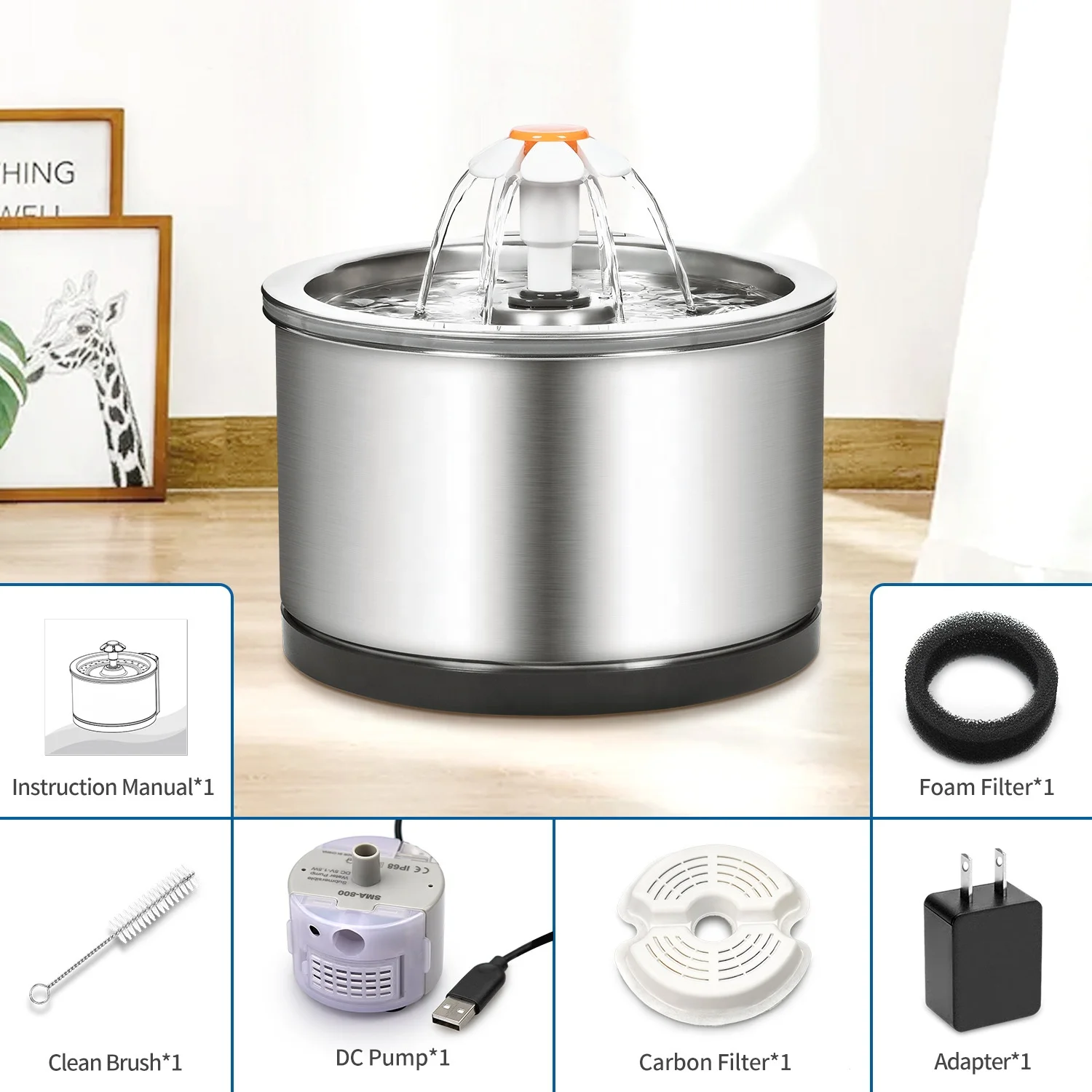 2.5L 2 style Automatic Cat Water Fountain For Pets Water Dispenser Large Spring Drinking Bowl Cat Automatic Feeder Drink Filter