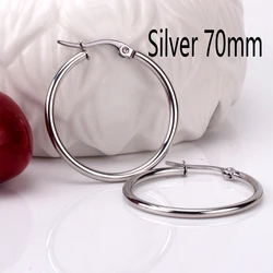 Bulk Trendy Classic Endless 925 Sterling Silver Gold Titanium Thin Line Oval Circle Big Large Hoop Earrings for Women