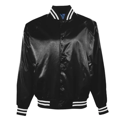 Custom made 100% polyester satin jacket wholesale satin baseball jackets for men women