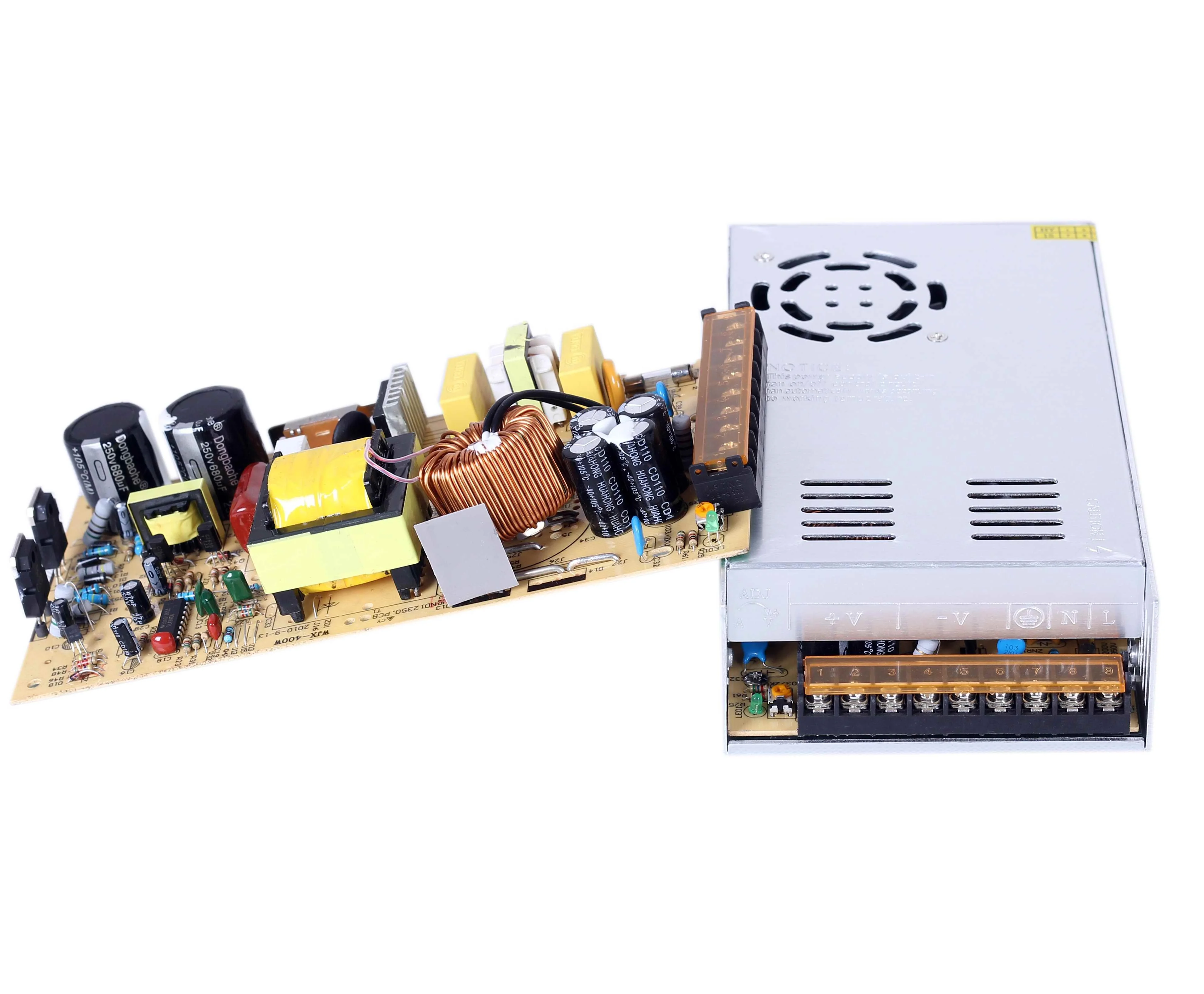 Alu Housing DC24V Square 400W Power Supply IP20 100% Full Power Output 400W LED Driver