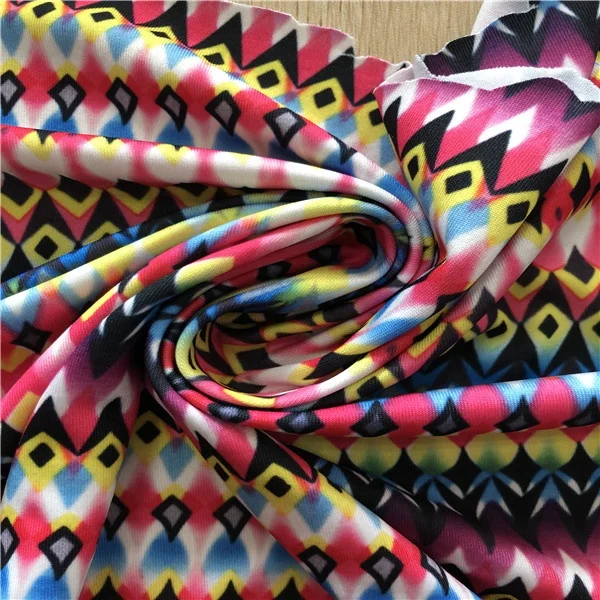 95% recycle polyester 5% spandex  knitted printed recycle jersey fabric