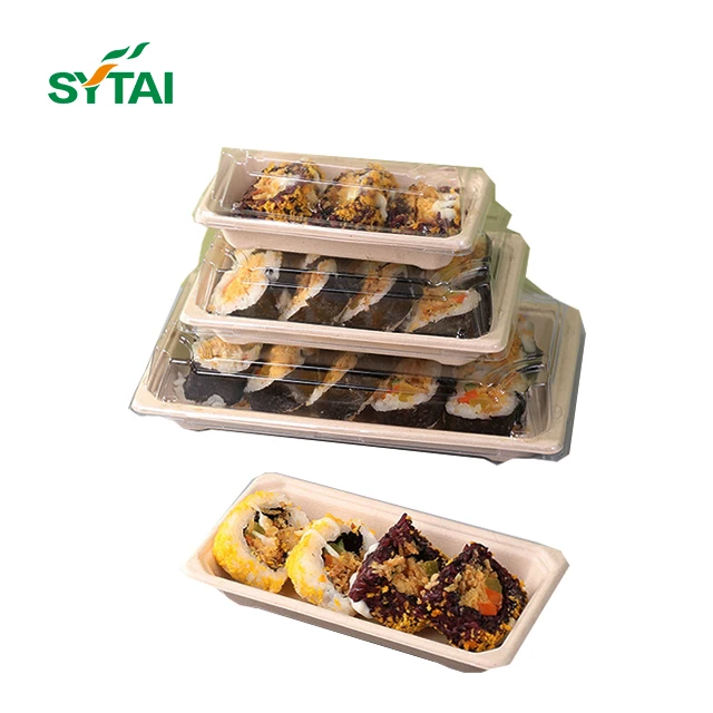 Disposable sugarcane bagasse plates for wedding birthday party package food fruit dish trays