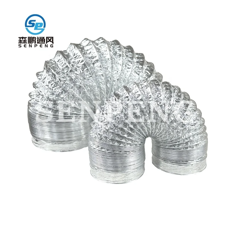 HVAC System Heavy Duty Aluminum Material Spiral Aluminum Ventilation Air Duct Hose