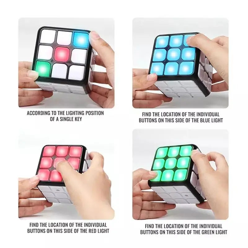 Handheld Electronic Led Educational Toys 3D Magic Magnetic Cube For Kids Game Puzzle Cube