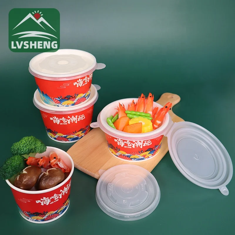 Wholesale food grade disposable kraft recyclable 500 ml paper bowl