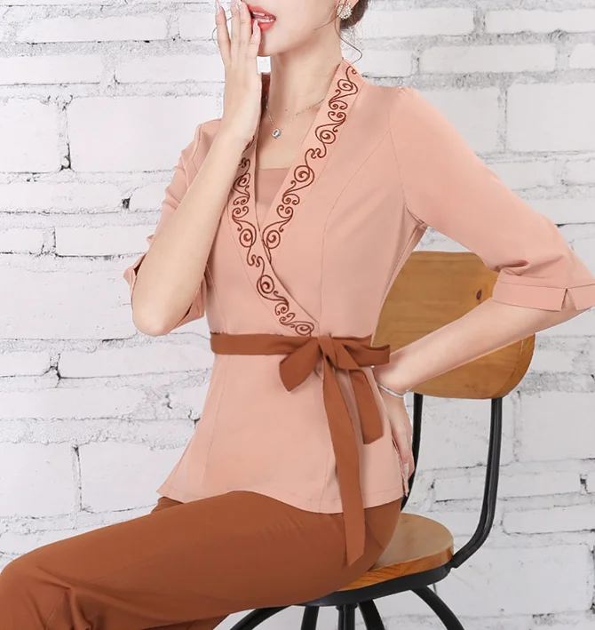 New foot bath and pedicure technician clothes female Chinese beauty salon beautician health club work clothes