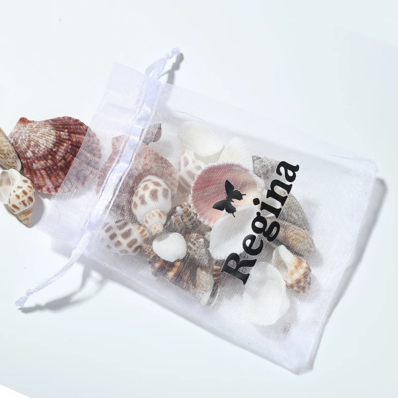 white packaging organza bags with logo gift pouches