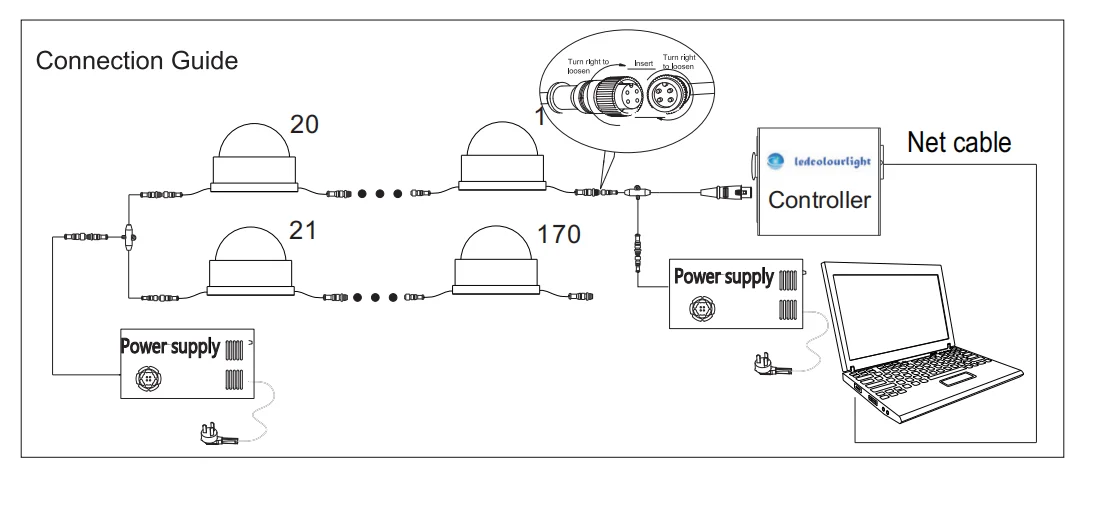 16mm 30mm milk cover WS2811 string LED pixel module light