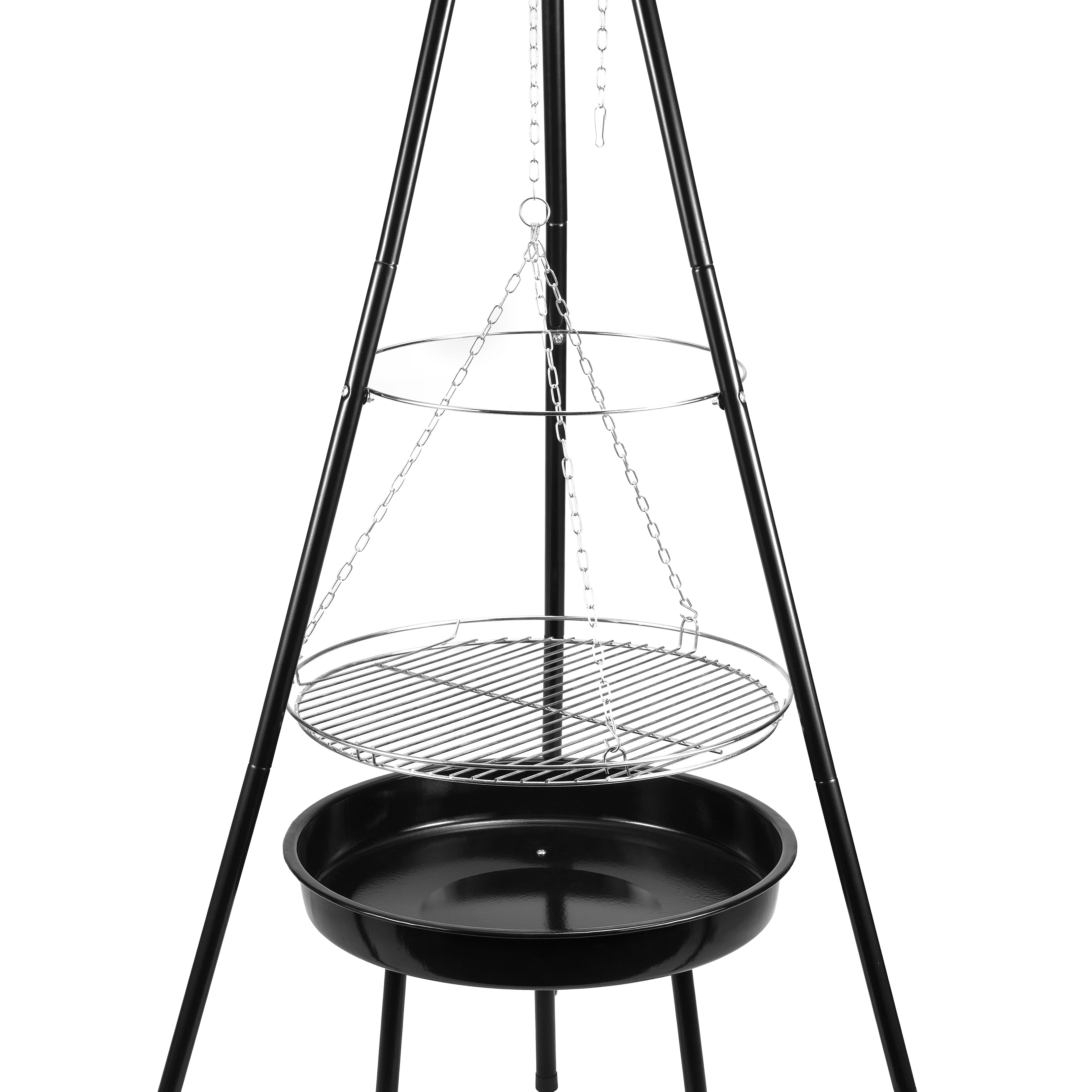 Manufacturers directly supply new tripod height adjustable grill steel hanging furnace brazier barbecue grill