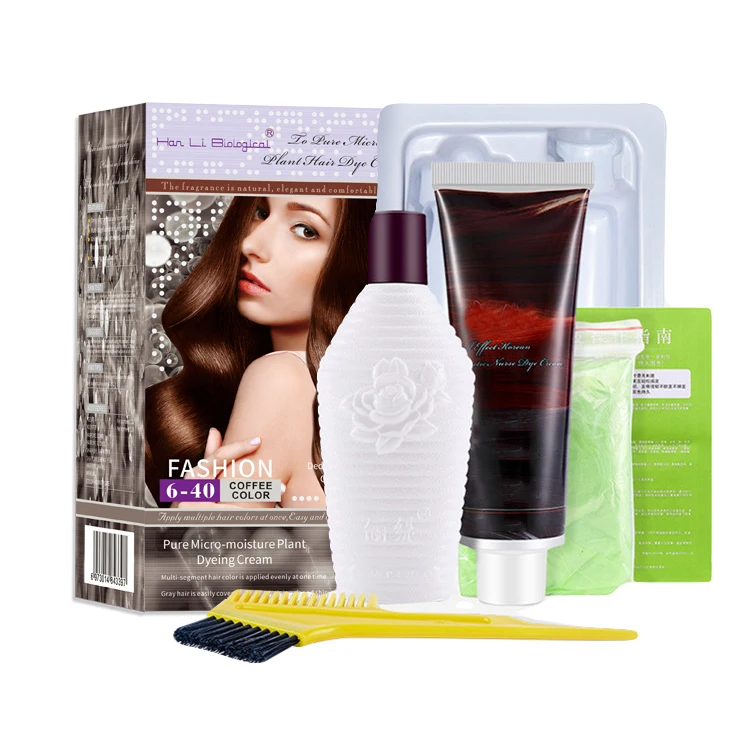 Hanli Permanent Natural Herba  Black Hair Dye Shampoo For Gray Hair White Color