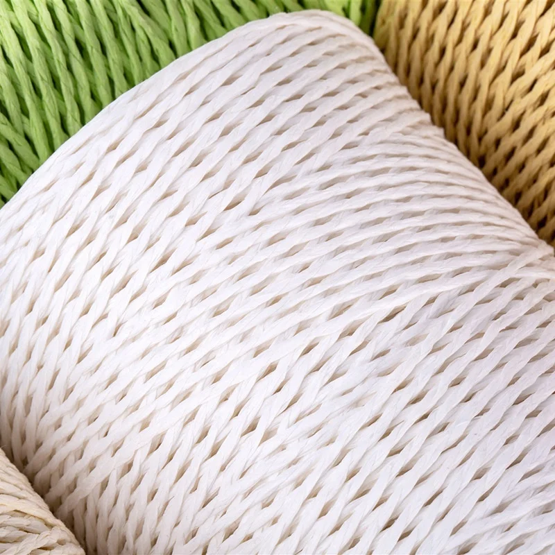 Raffia Paper Ribbon Craft Packing Twine Strings Handmade Diy Woven Color Double-Strand Paper Rope For Package Bag