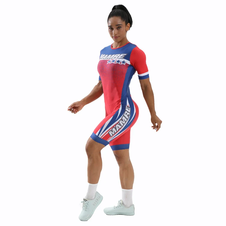 2022 red style sublimation custom inline skating skin suit