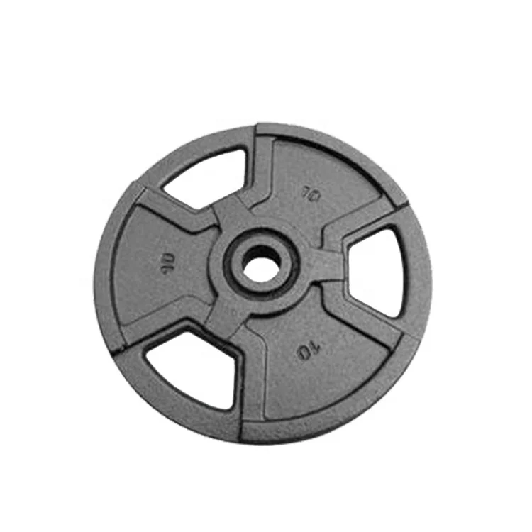 OKPRO Free Weight Plate Black Painted with 3 handles Cast Iron Weight Plates