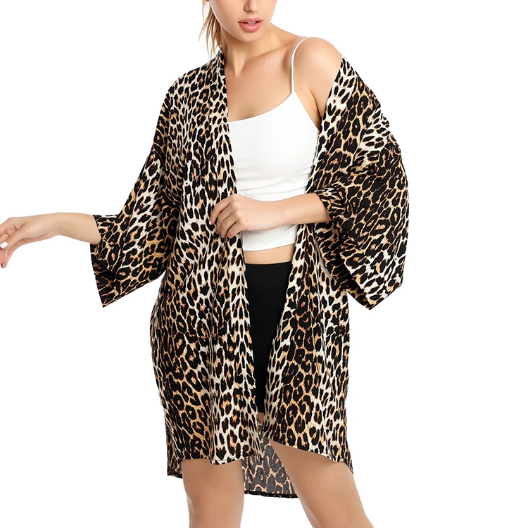 Factory Price Women Blouses Floral Print Kimono Summer Beach Dress Women Kimono Cardigan
