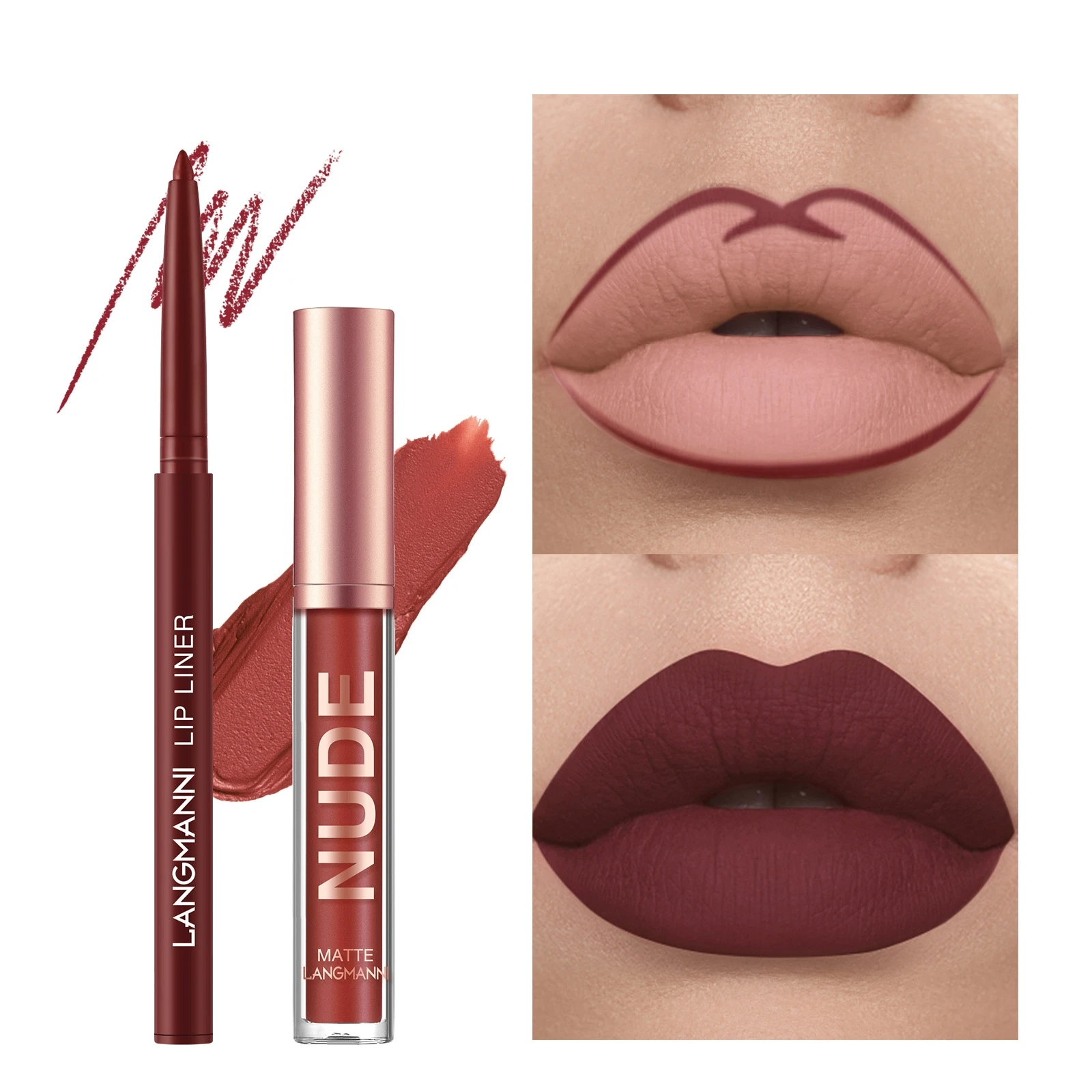 12Pcs korean makeup custom Nude Liquid Lipstick tinted lipgloss Pigment Matte Lip Stain gloss glaze Liner Pen make up Set kit