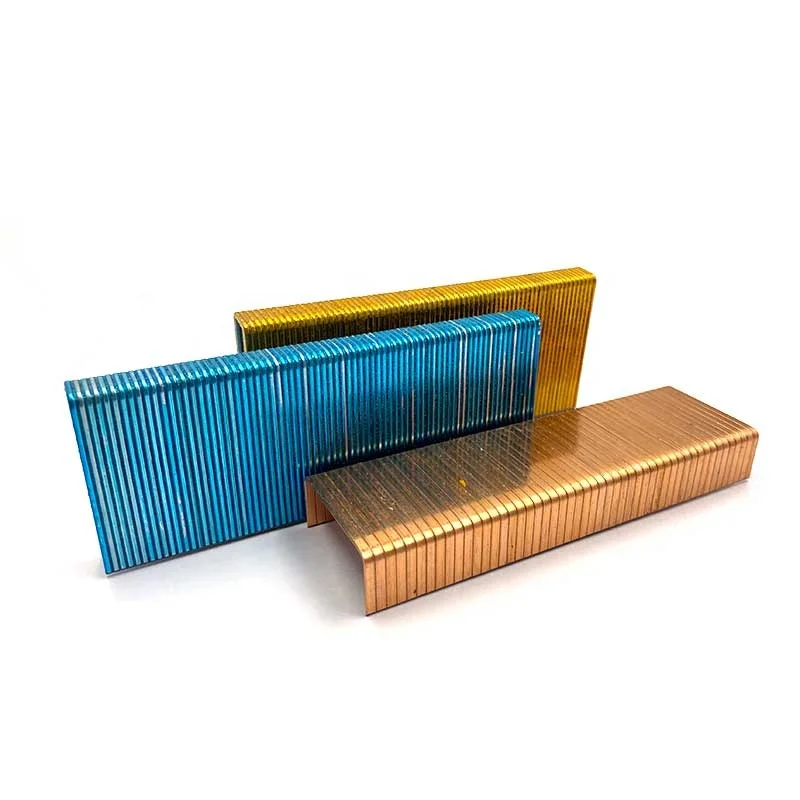 14mm Zinc Brass Plated Galvanized Steel Staples