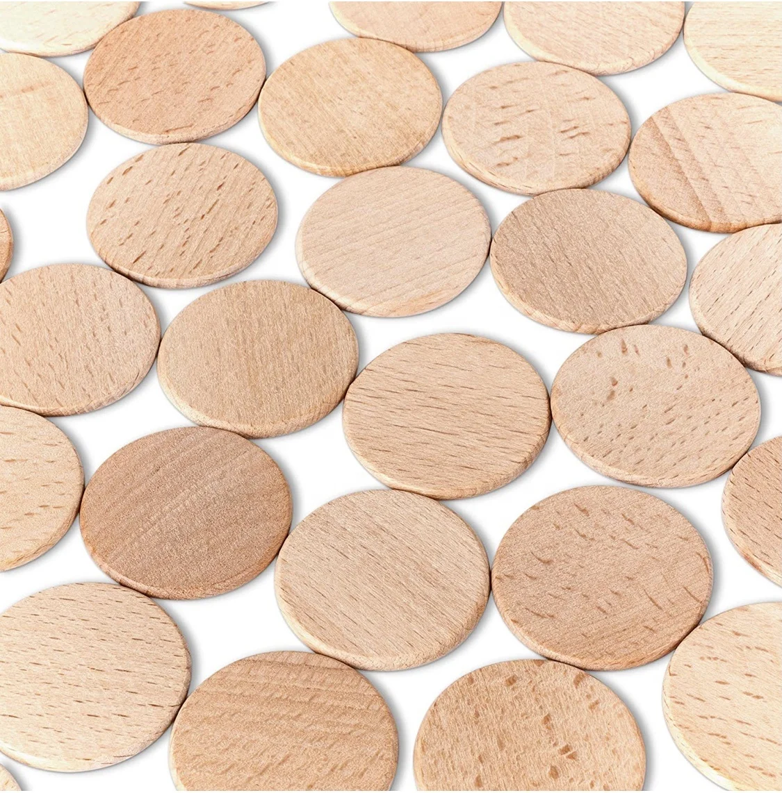 Round wooden cutout circles unfinished wood token beech wooden disc