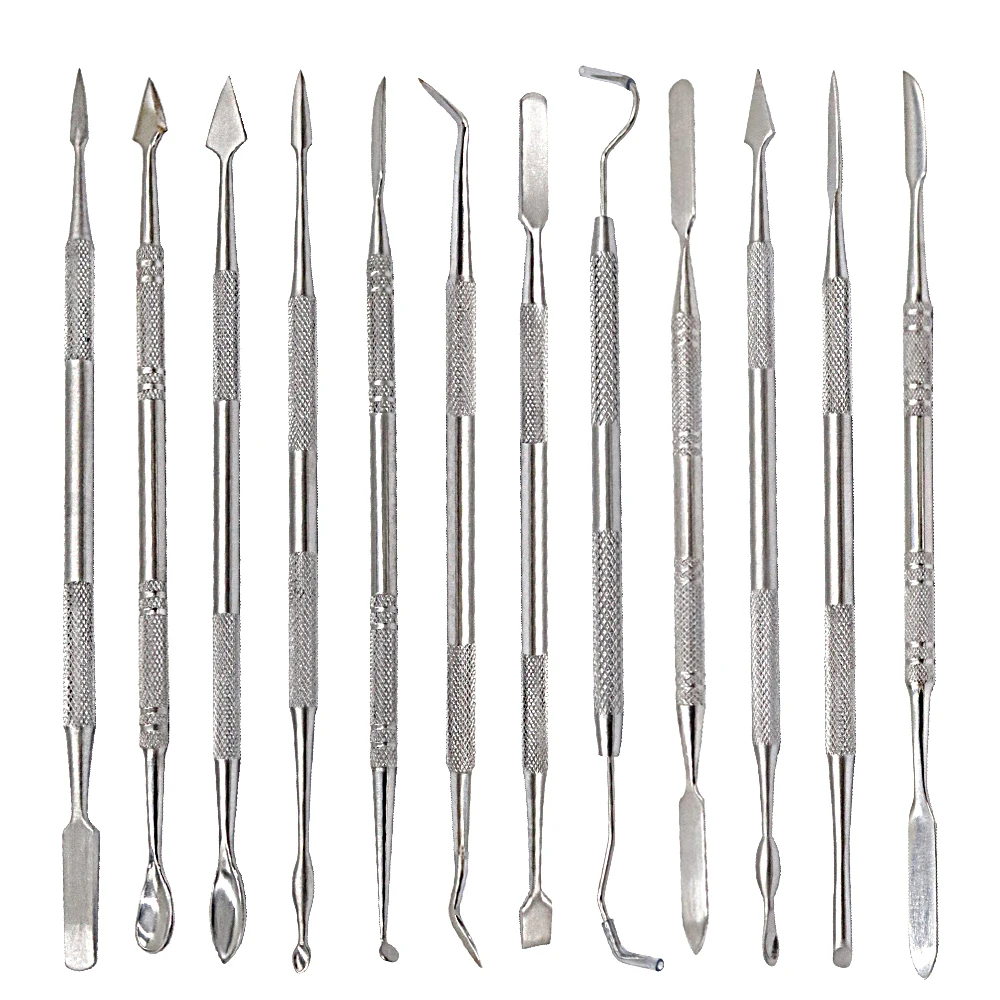 12 Carving Knives Set Clay Sculpture Tool Blade Pottery Metal Modeling Dental Tool Jewelry DIY Making