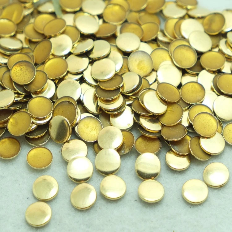 Hot Fix Transfer Soft Gold Convex Copper Dome Transfer Metal Studs Decorating For Jeans